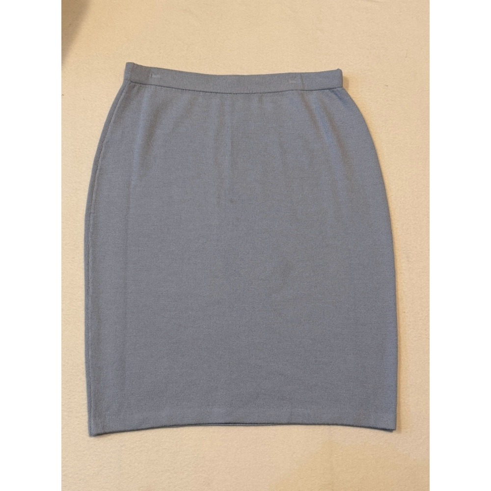 ST. JOHN COLLECTION Periwinkle Blue Pull On Santana Knit Pencil Skirt Woman 16